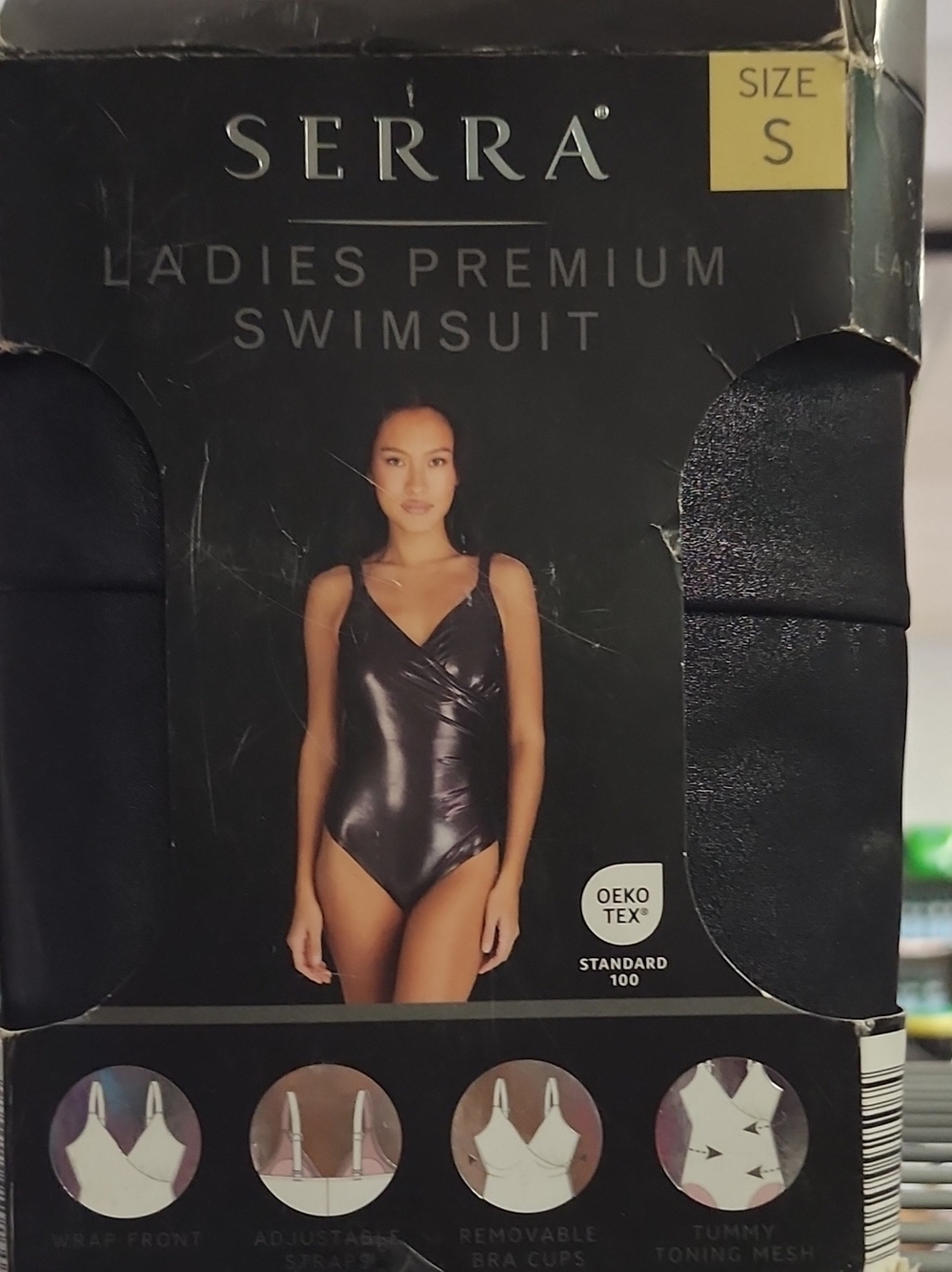 Serra Black Wrap-Front One-Piece Swimsuit